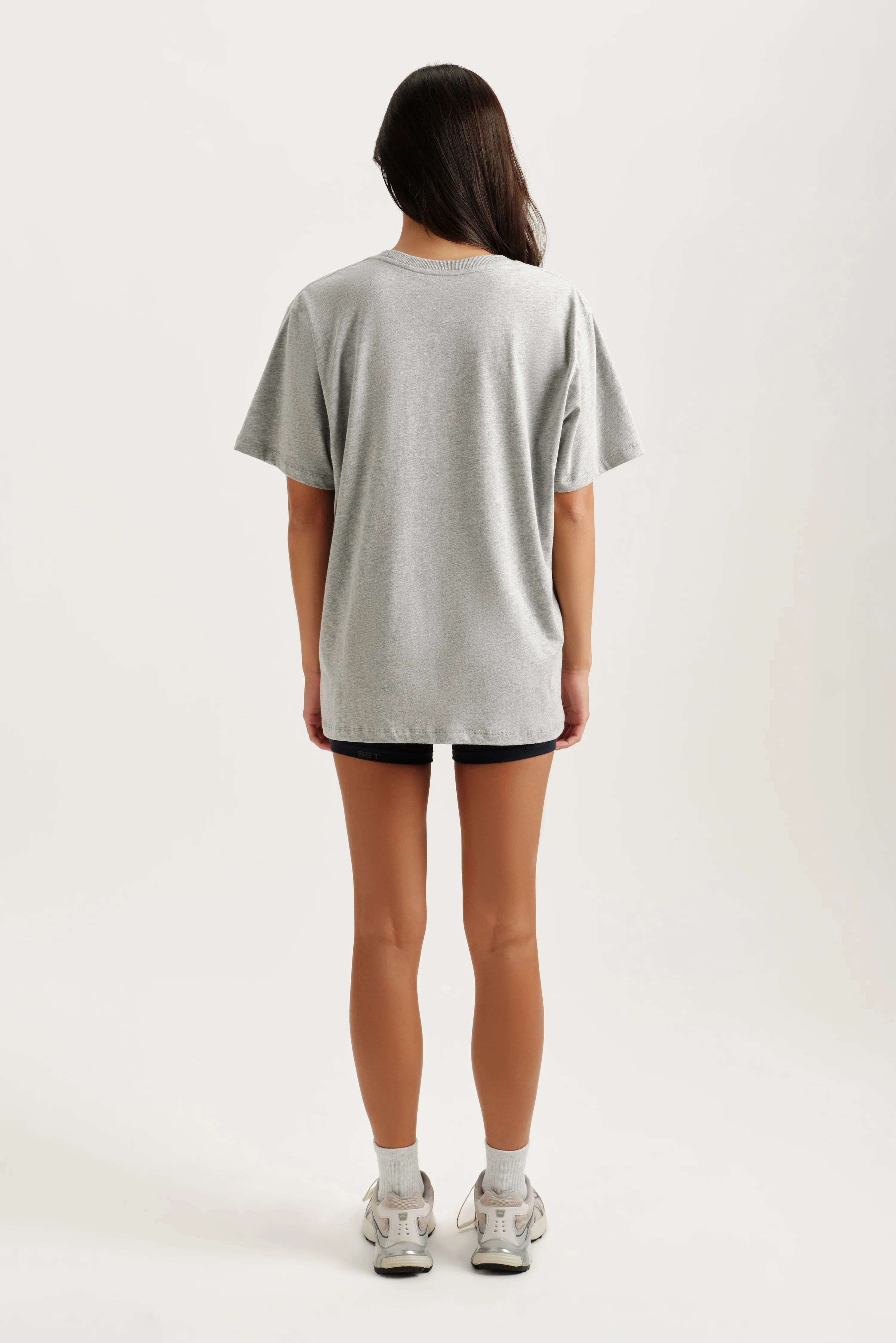 CLASSIC COTTON DAILY BOYFRIEND TEE - FOG HEATHER GREY - Image 4