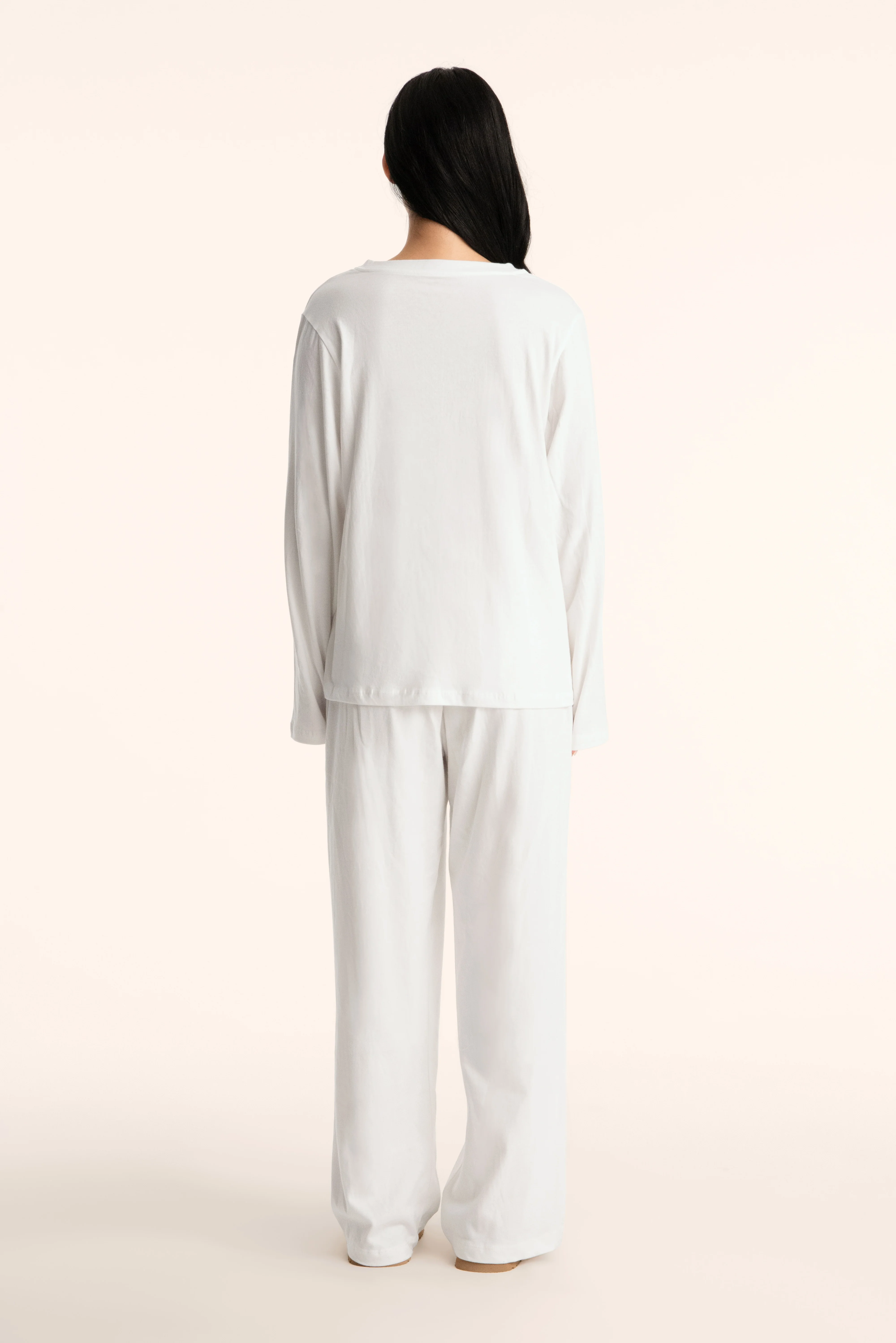 CLASSIC COTTON DAILY PARKE V-NECK LONG SLEEVE - SEASHELL - Image 5