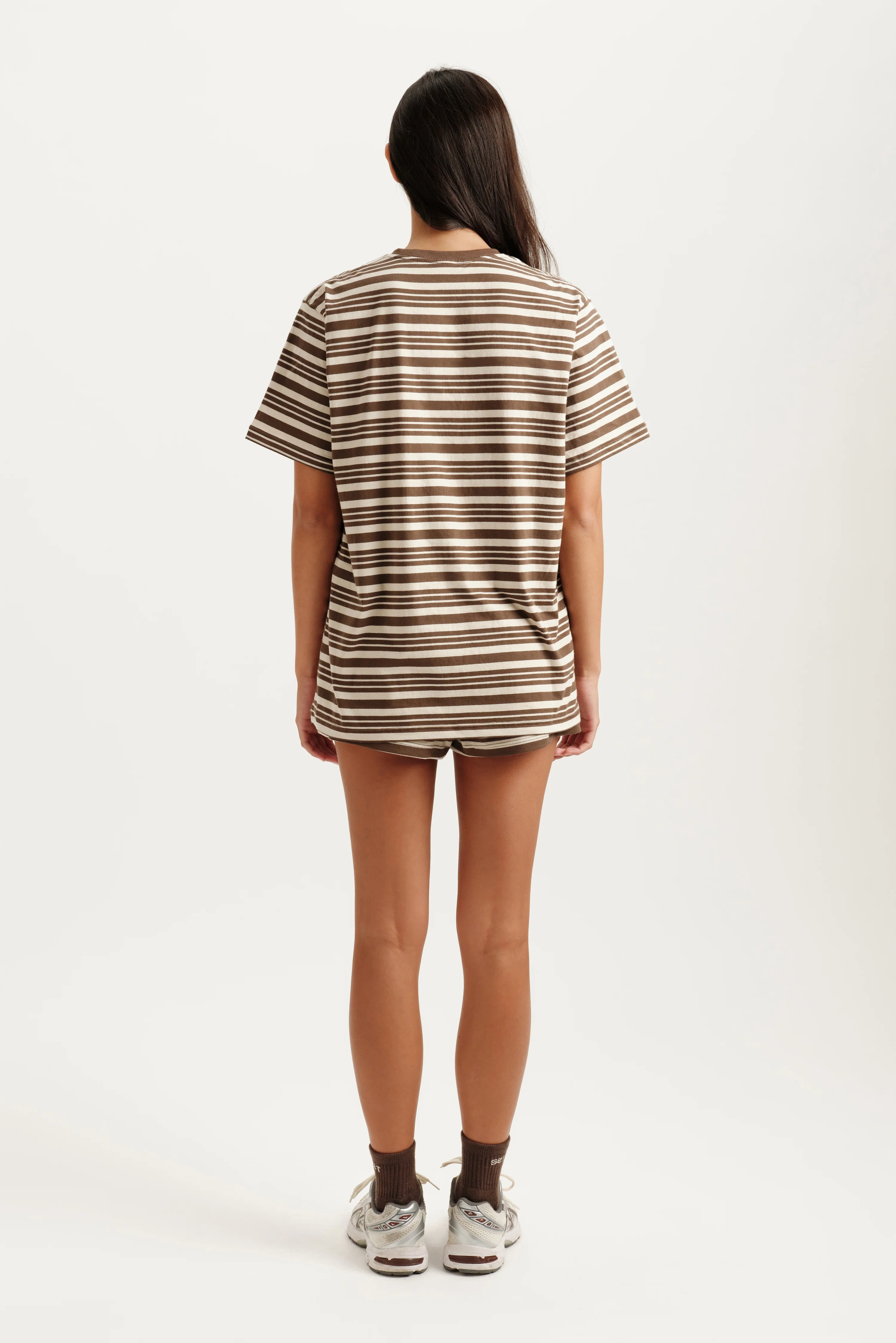 CLASSIC COTTON DAILY STRIPE BOYFRIEND TEE - GRAIN - Image 4