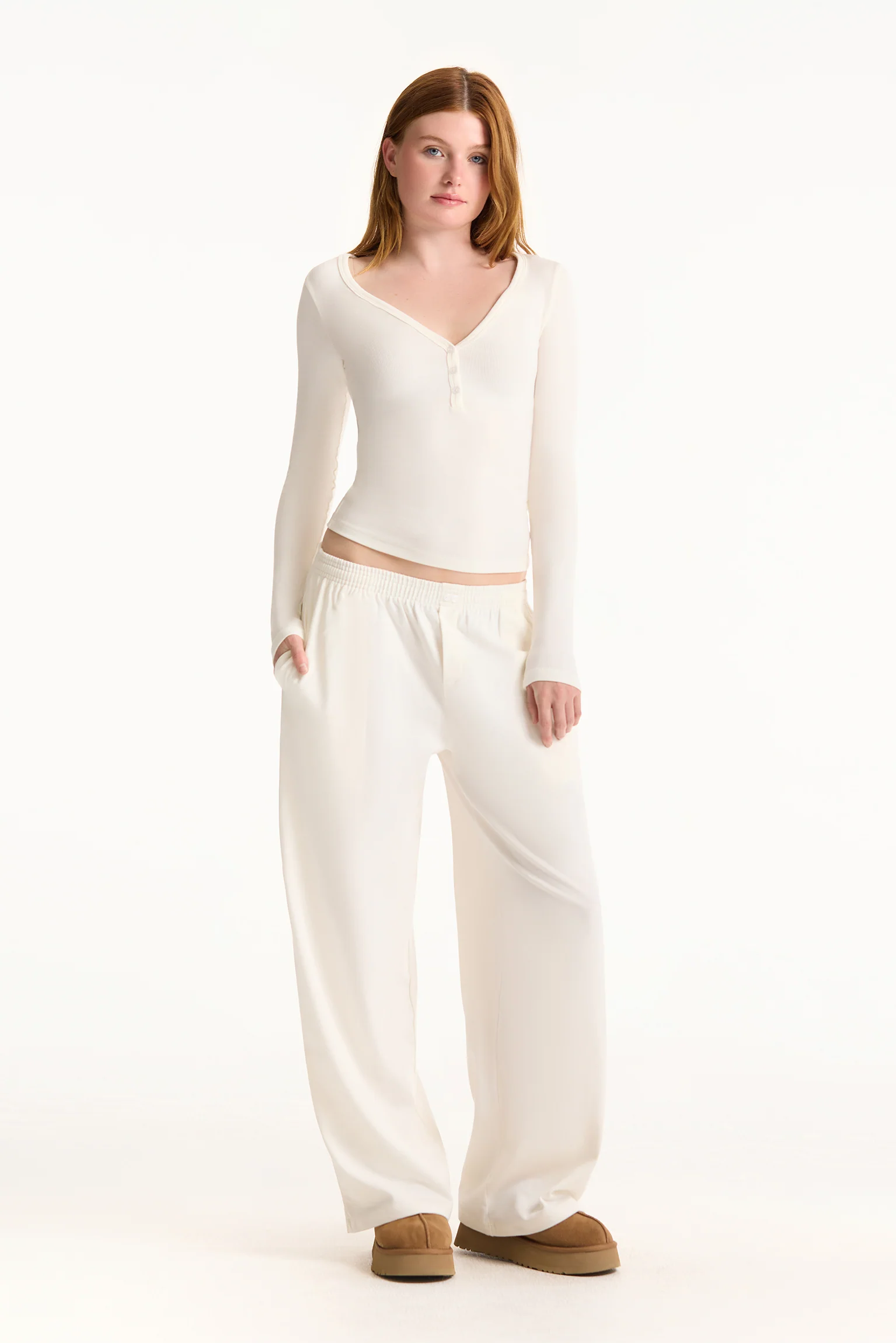 HEAVY COTTON EASY BOXER PANTS - BLANC - Image 3