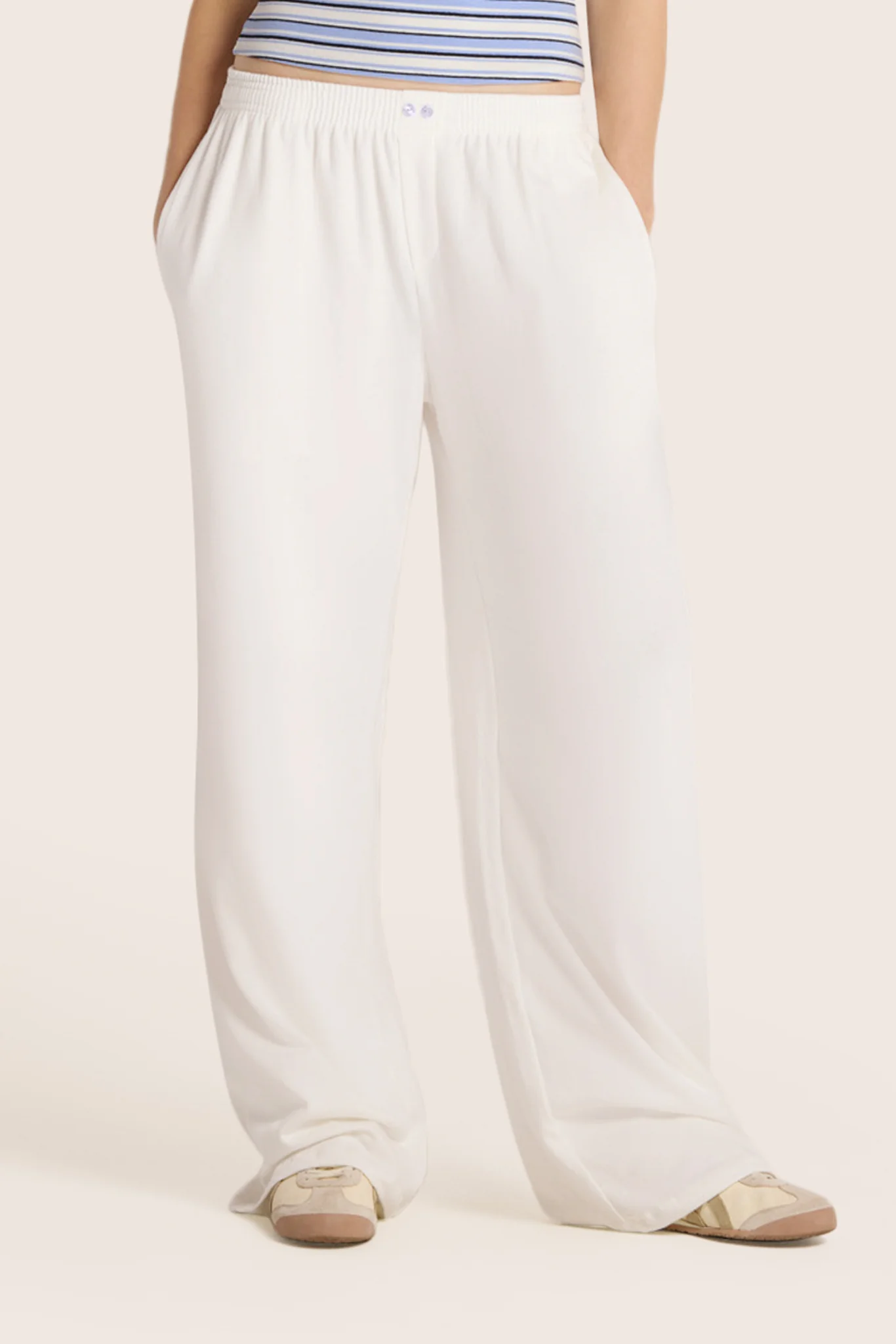 HEAVY COTTON EASY BOXER PANTS - SEASHELL