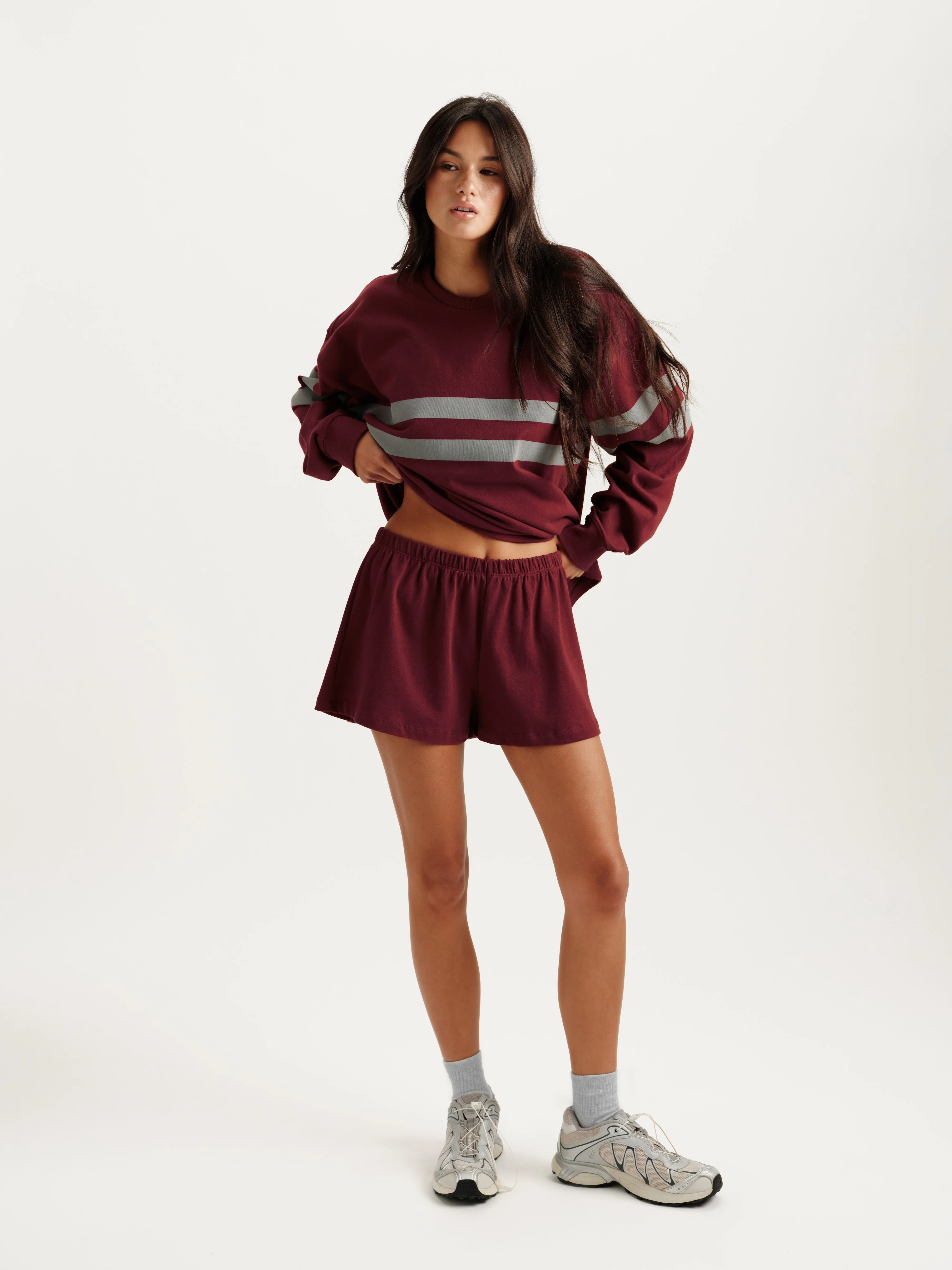 HEAVY COTTON EASY STRIPE LONG SLEEVE - SEPIA - Image 3