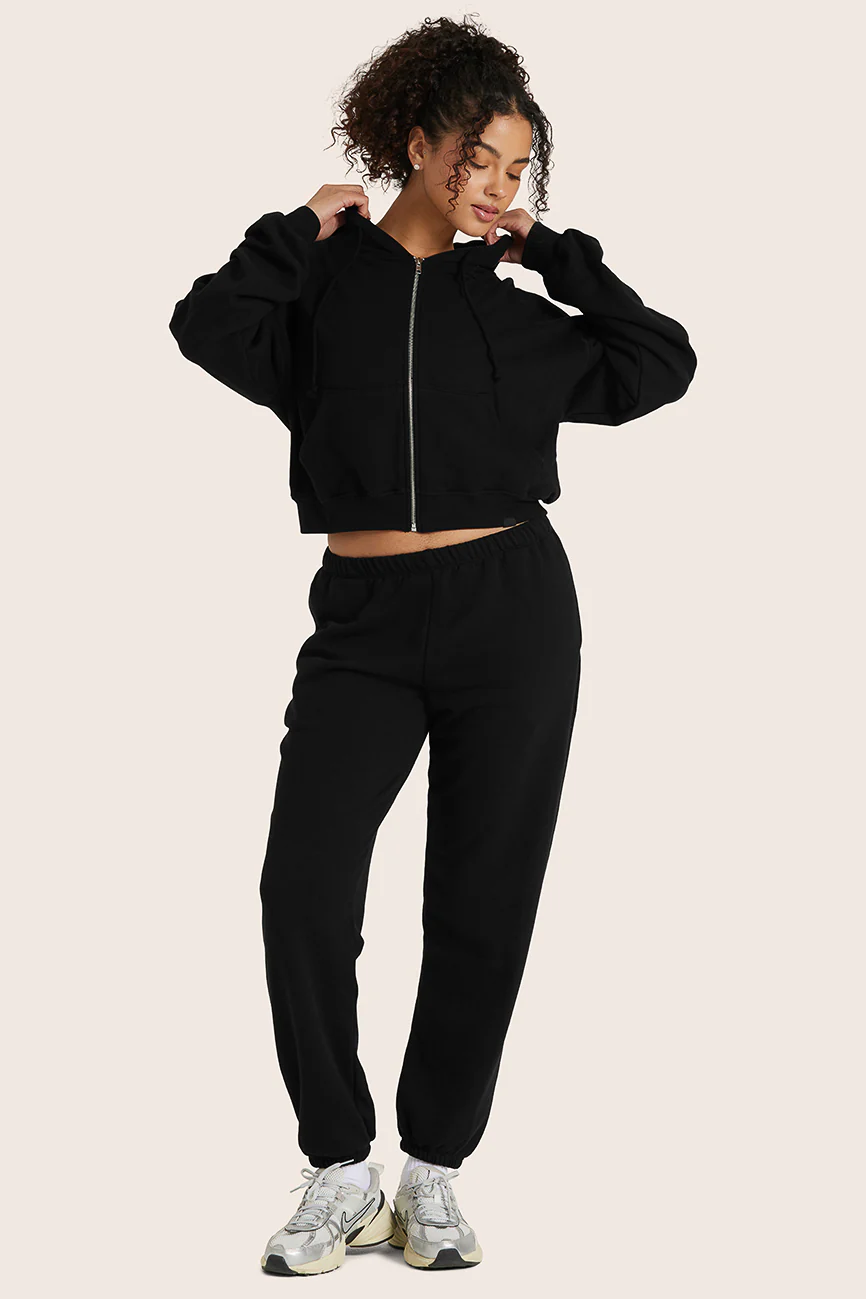 LIGHTWEIGHT SWEATS CLASSIC ZIP HOODIE - ONYX - Image 3