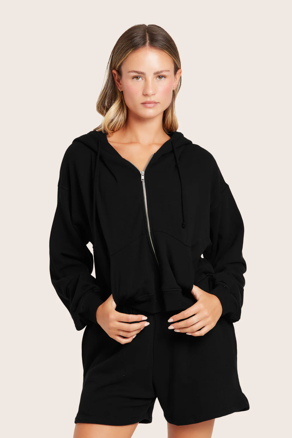 LIGHTWEIGHT SWEATS CLASSIC ZIP HOODIE - ONYX - Image 4
