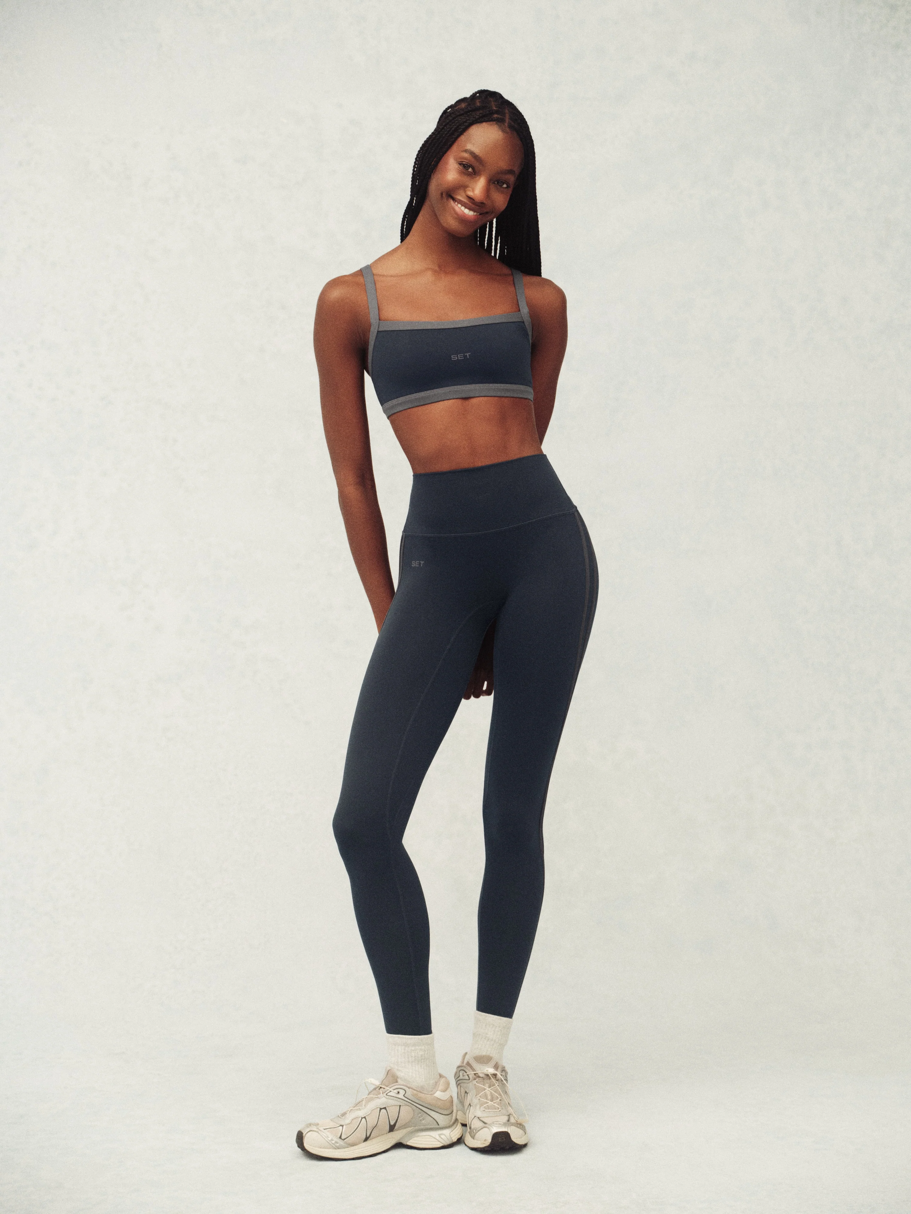 LUXFORM® LUX DUO STRIPE LEGGINGS - INDIGO