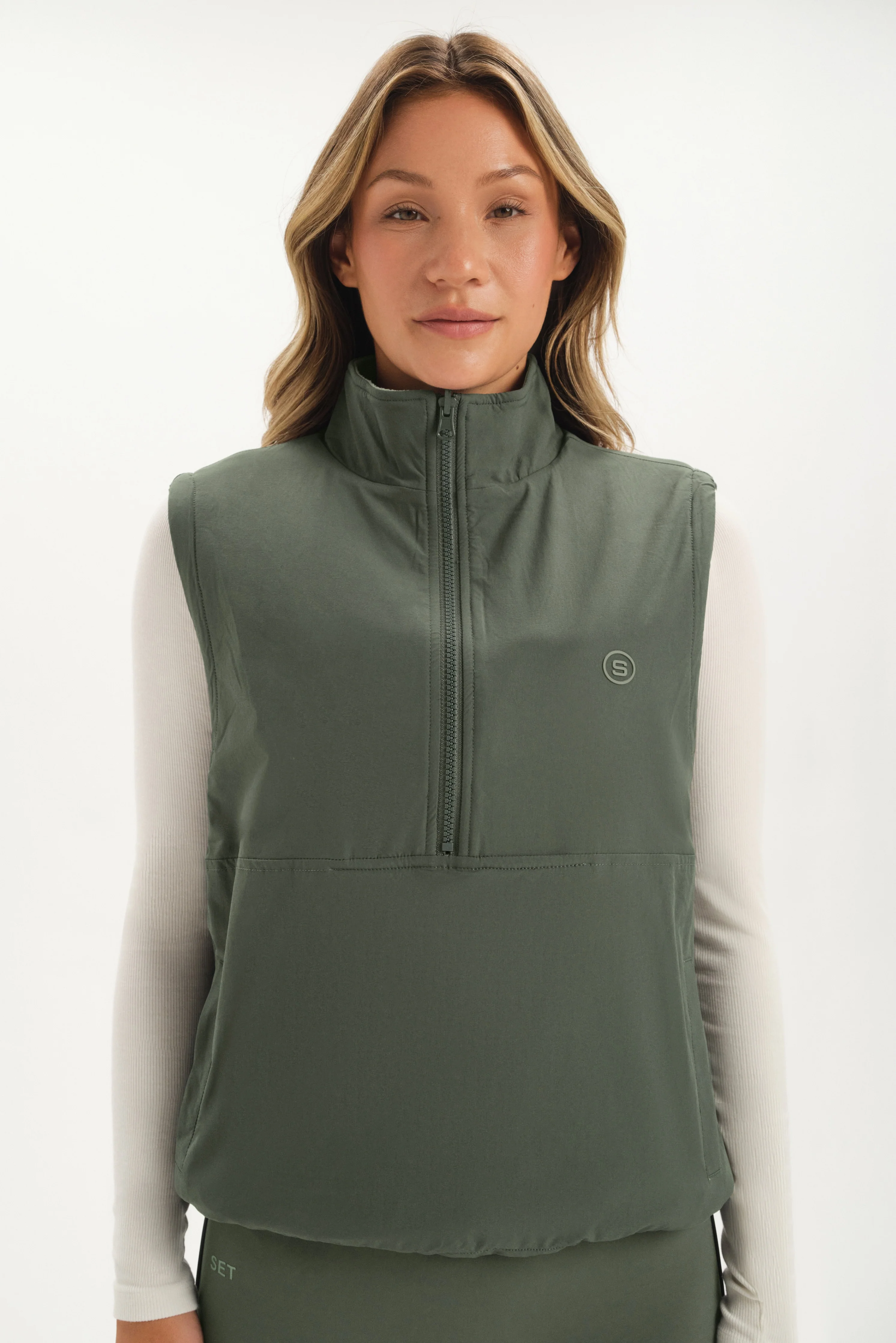 MICROFLEECE/NYLON DUET REVERSIBLE VEST - GROTTO