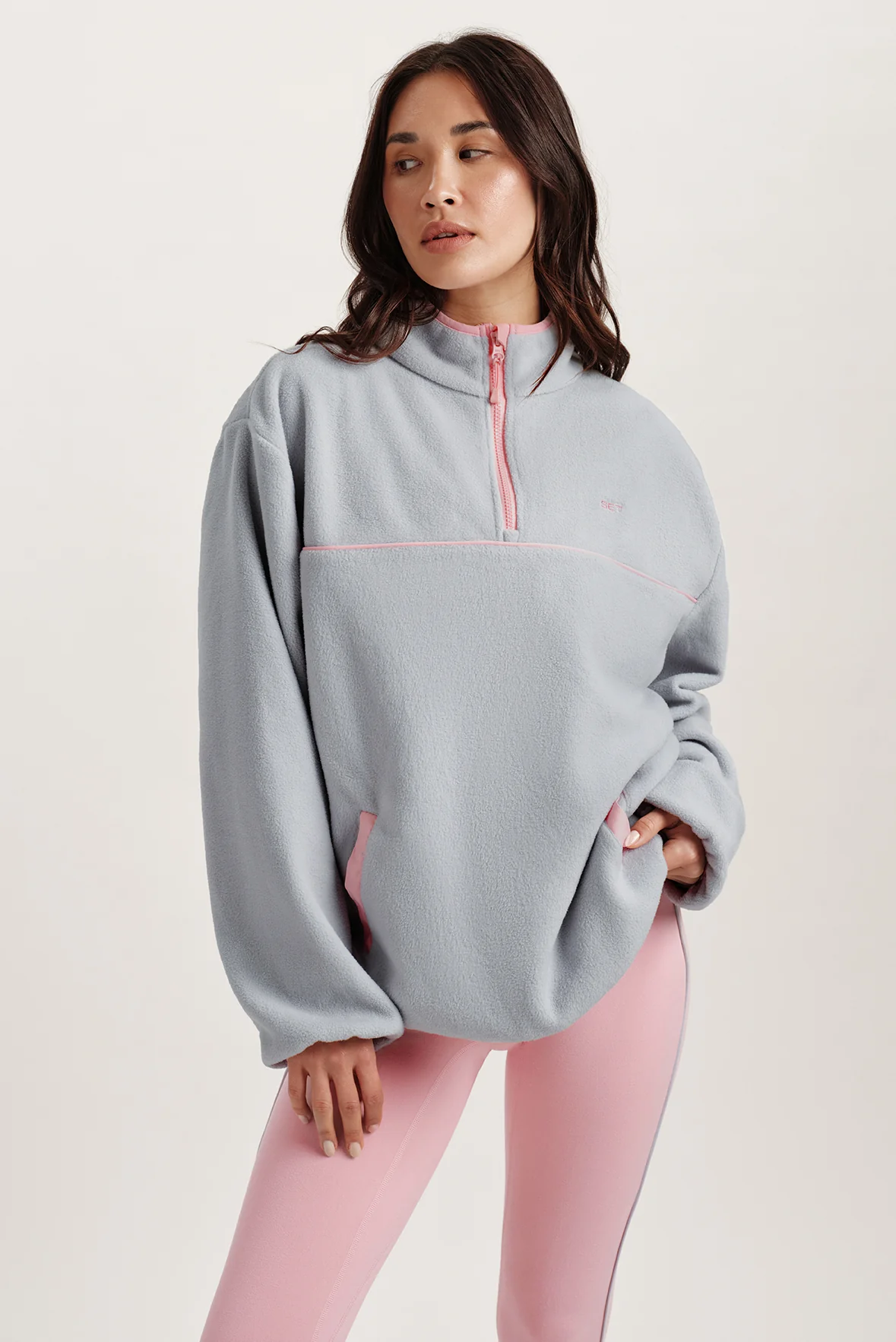 MICROFLEECE HALF ZIP - BLUSH