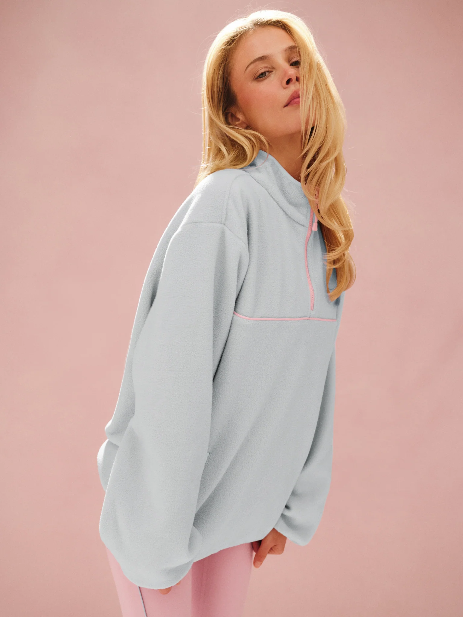 MICROFLEECE HALF ZIP - BLUSH - Image 2