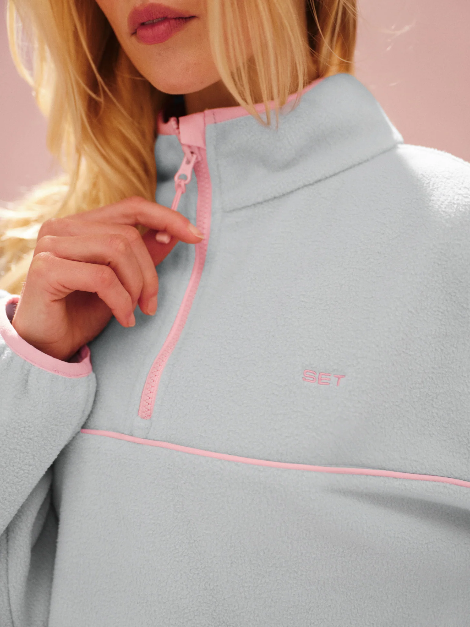 MICROFLEECE HALF ZIP - BLUSH - Image 5