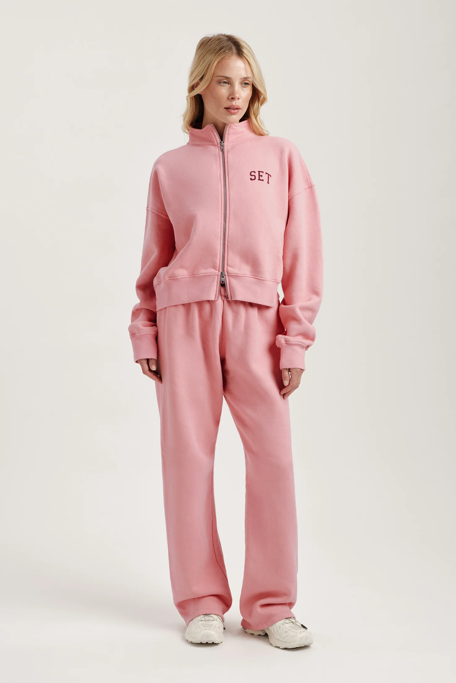 MIDWEIGHT SWEATS STAPLE SET FUNNEL ZIP - ROSEBUD - Image 3