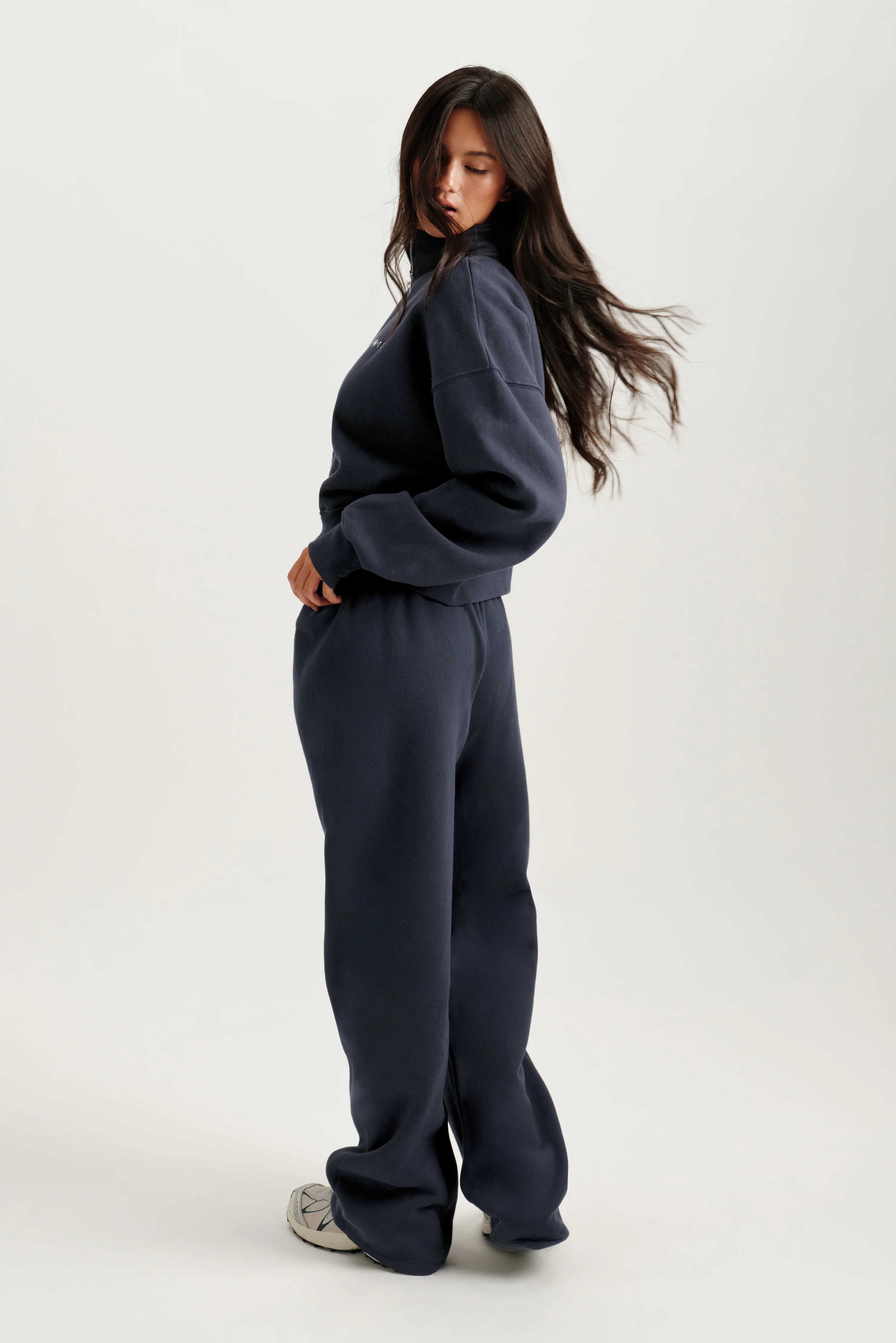 MIDWEIGHT SWEATS STAPLE SET FUNNEL ZIP - INDIGO - Image 4
