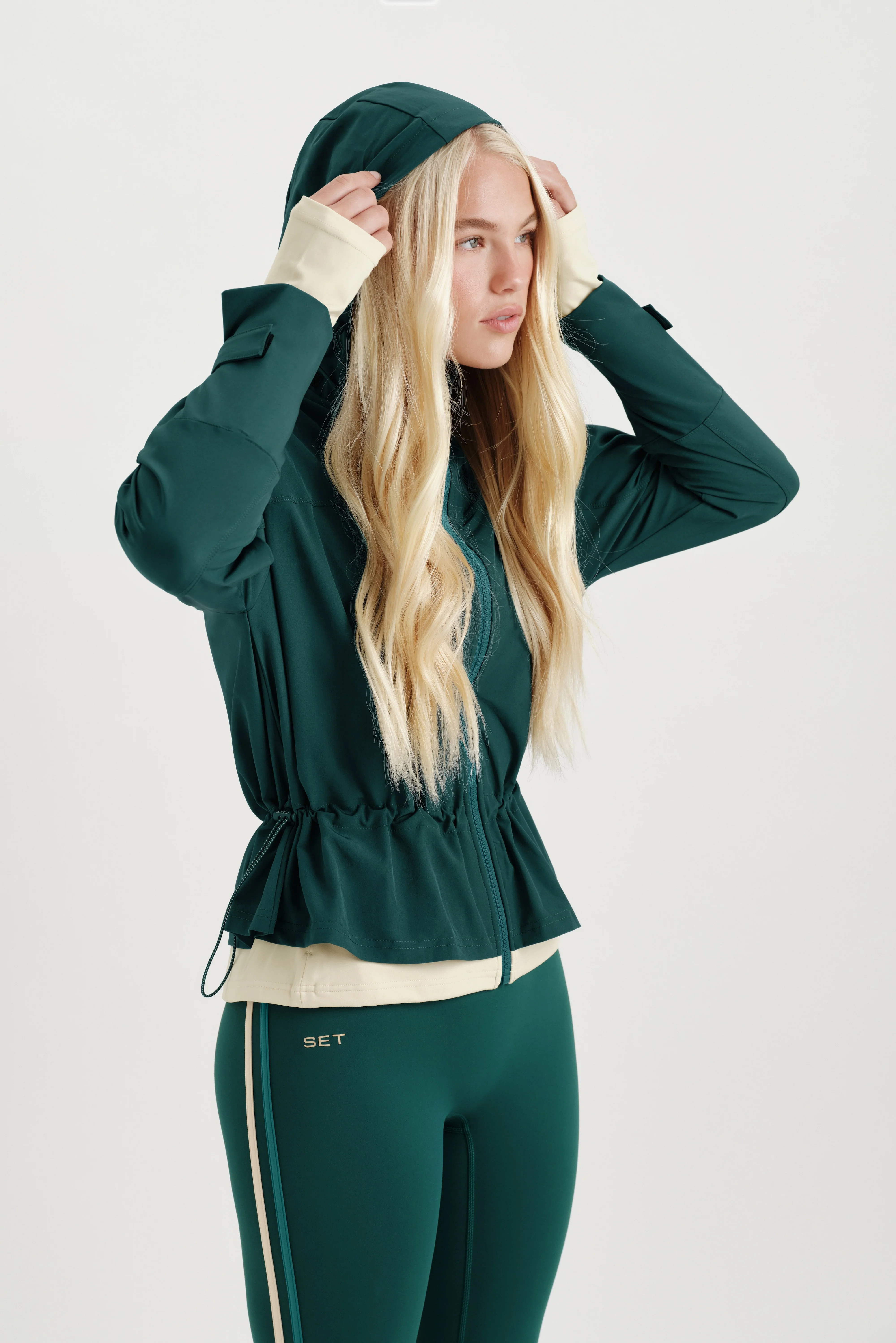 NYLON DUET CINCHED WINDBREAKER - PEAK - Image 4