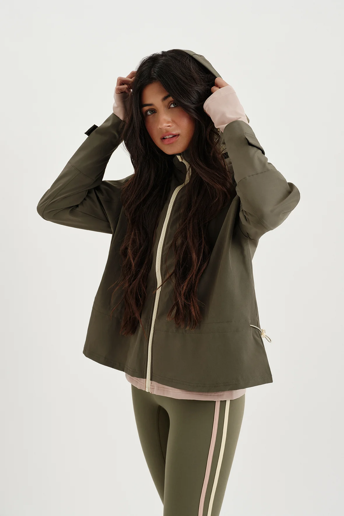 NYLON DUET CINCHED WINDBREAKER - SEDONA - Image 5