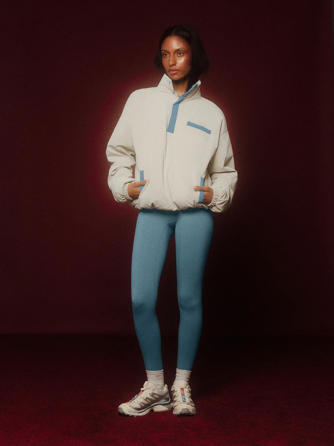 NYLON PUFF QUARTER SNAP JACKET - GLISTEN - Image 2