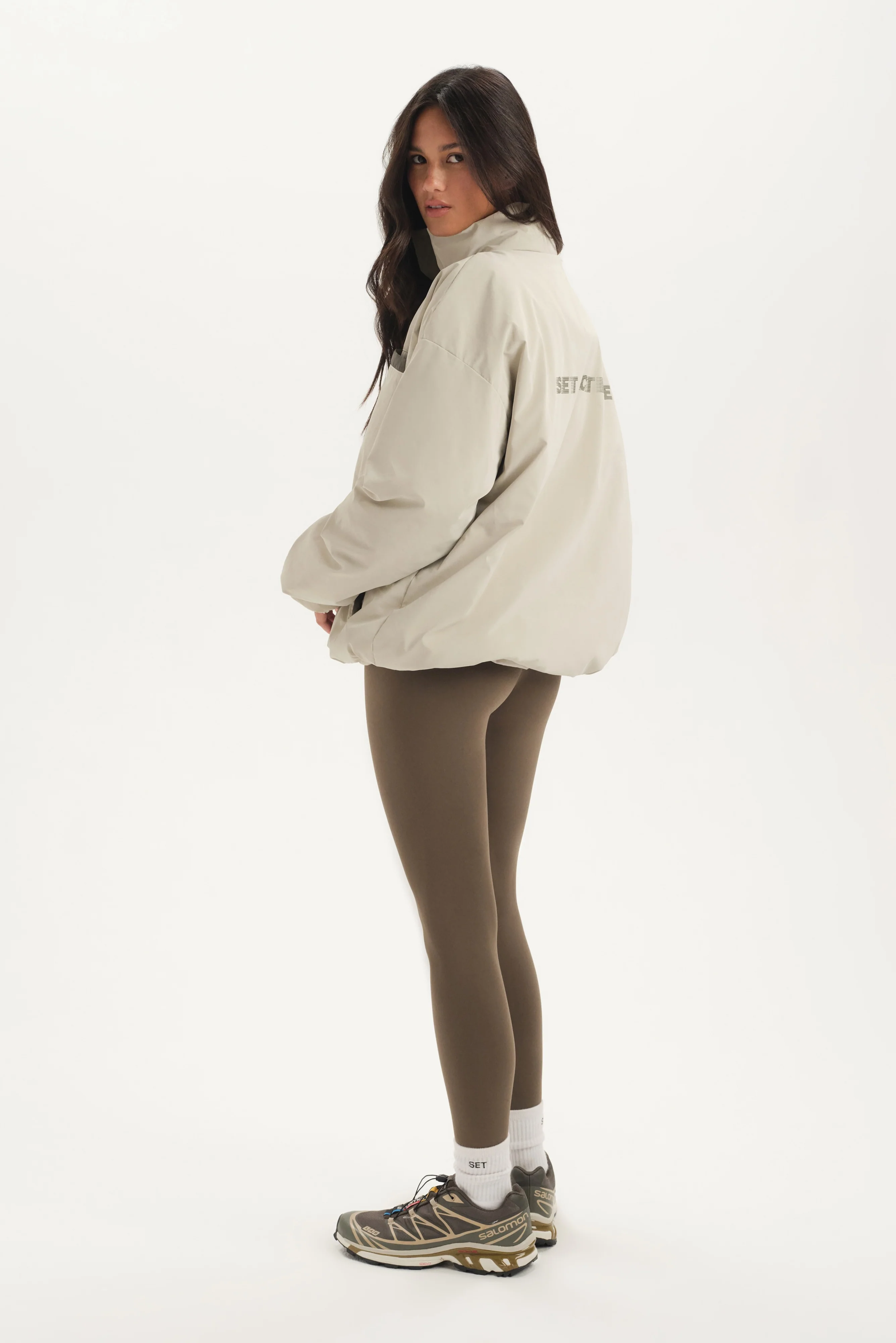 NYLON PUFF QUARTER SNAP JACKET - SPARROW - Image 4
