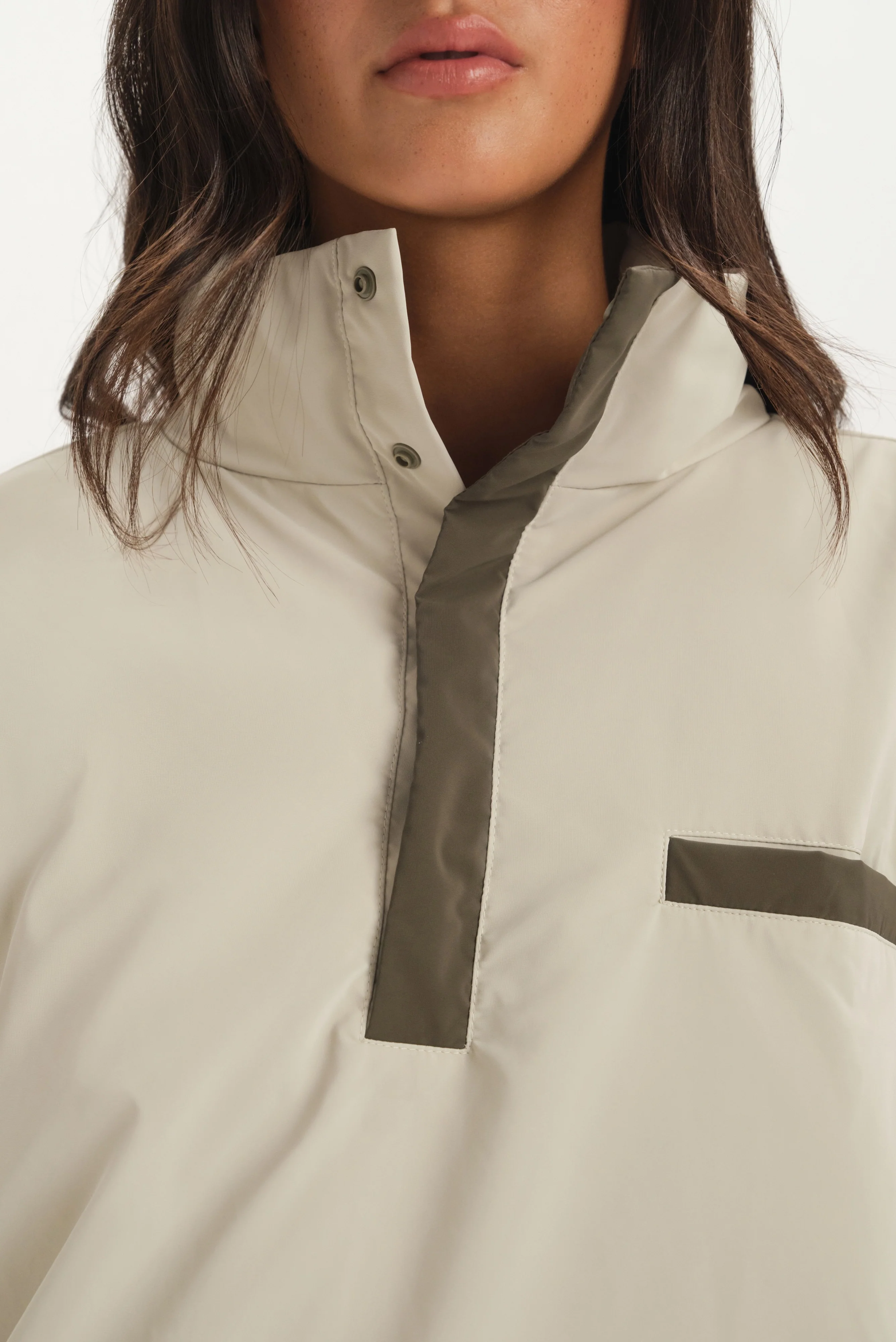 NYLON PUFF QUARTER SNAP JACKET - SPARROW - Image 6