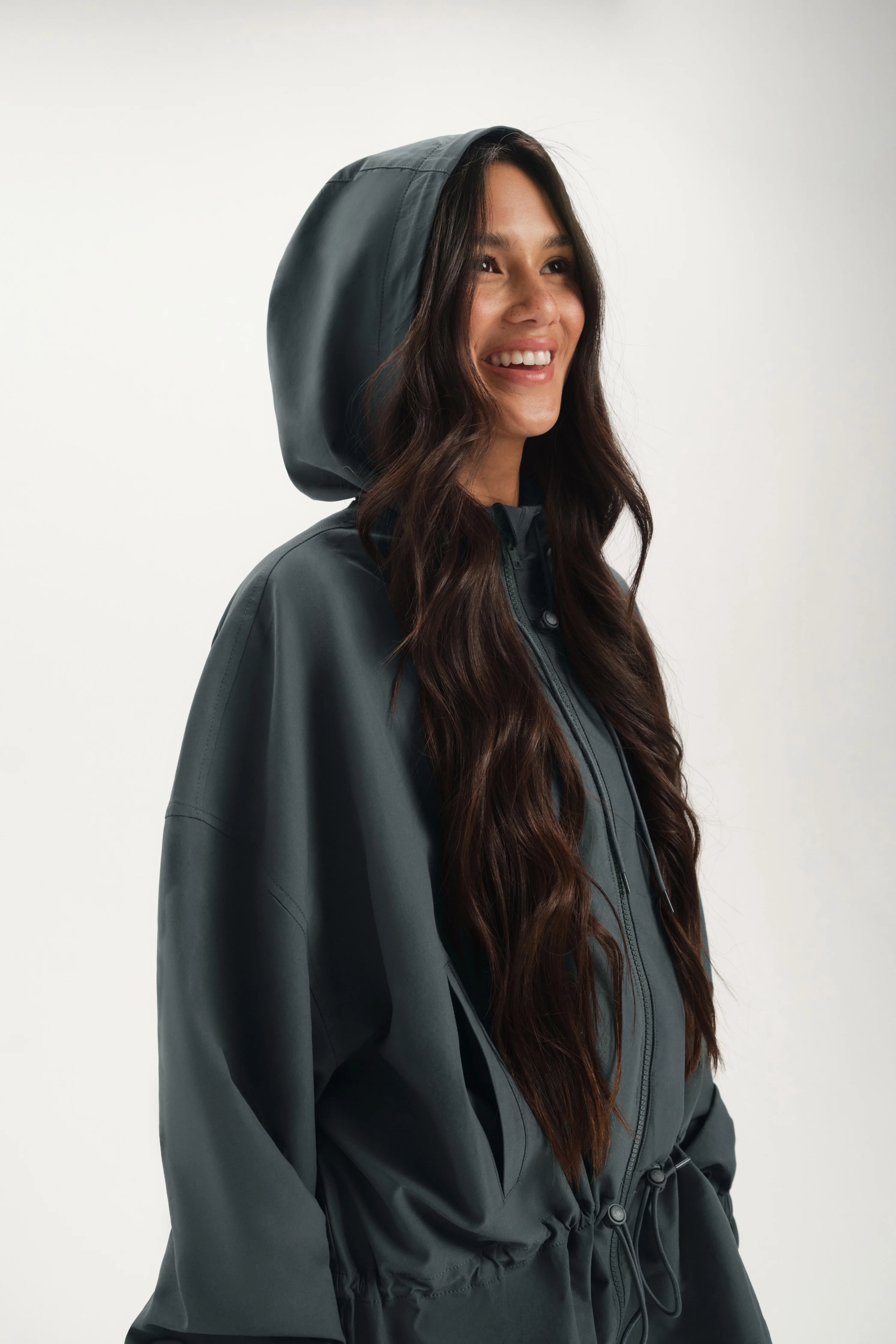 NYLON TRACK CINCHED WINDBREAKER - MAST - Image 3