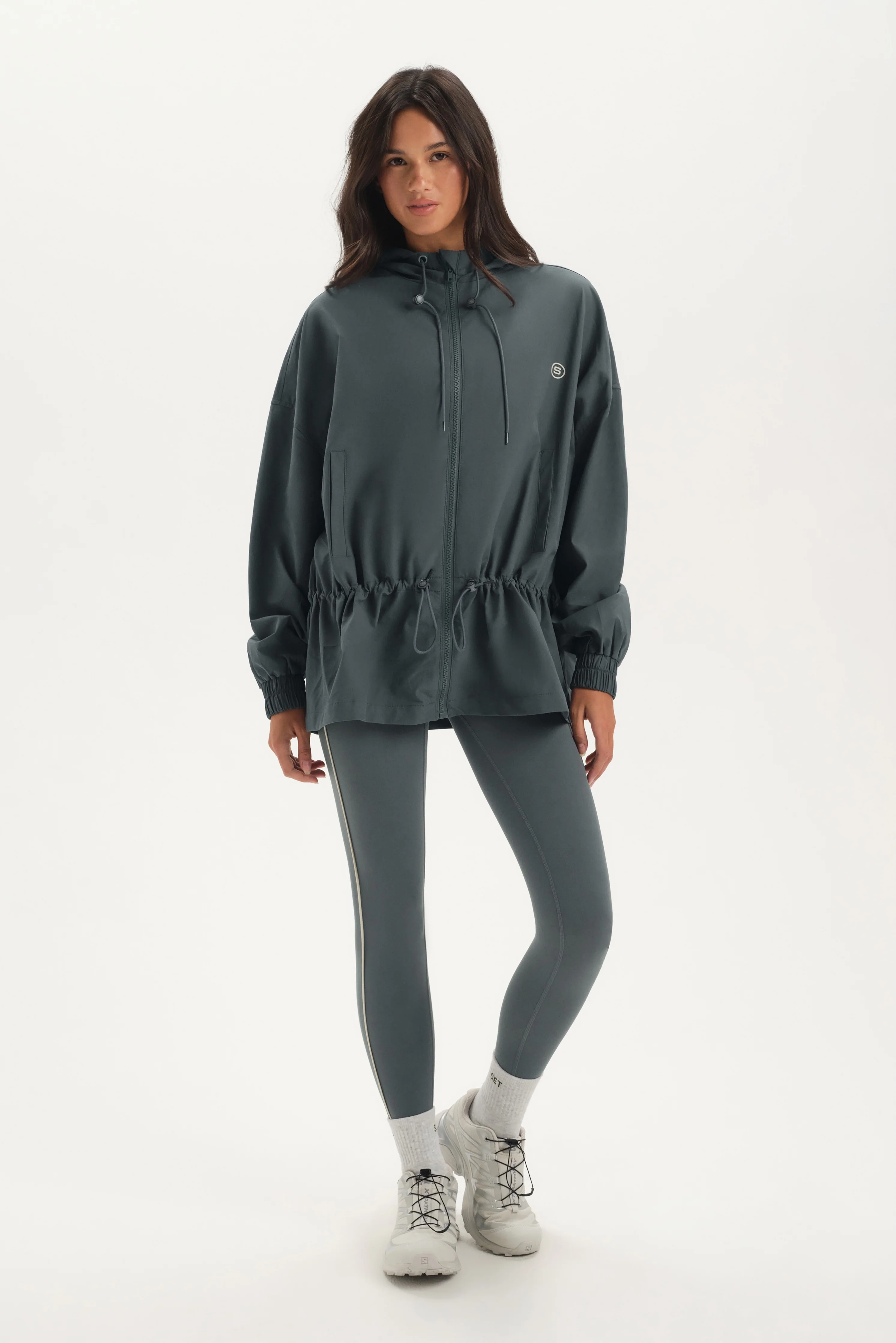 NYLON TRACK CINCHED WINDBREAKER - MAST - Image 4