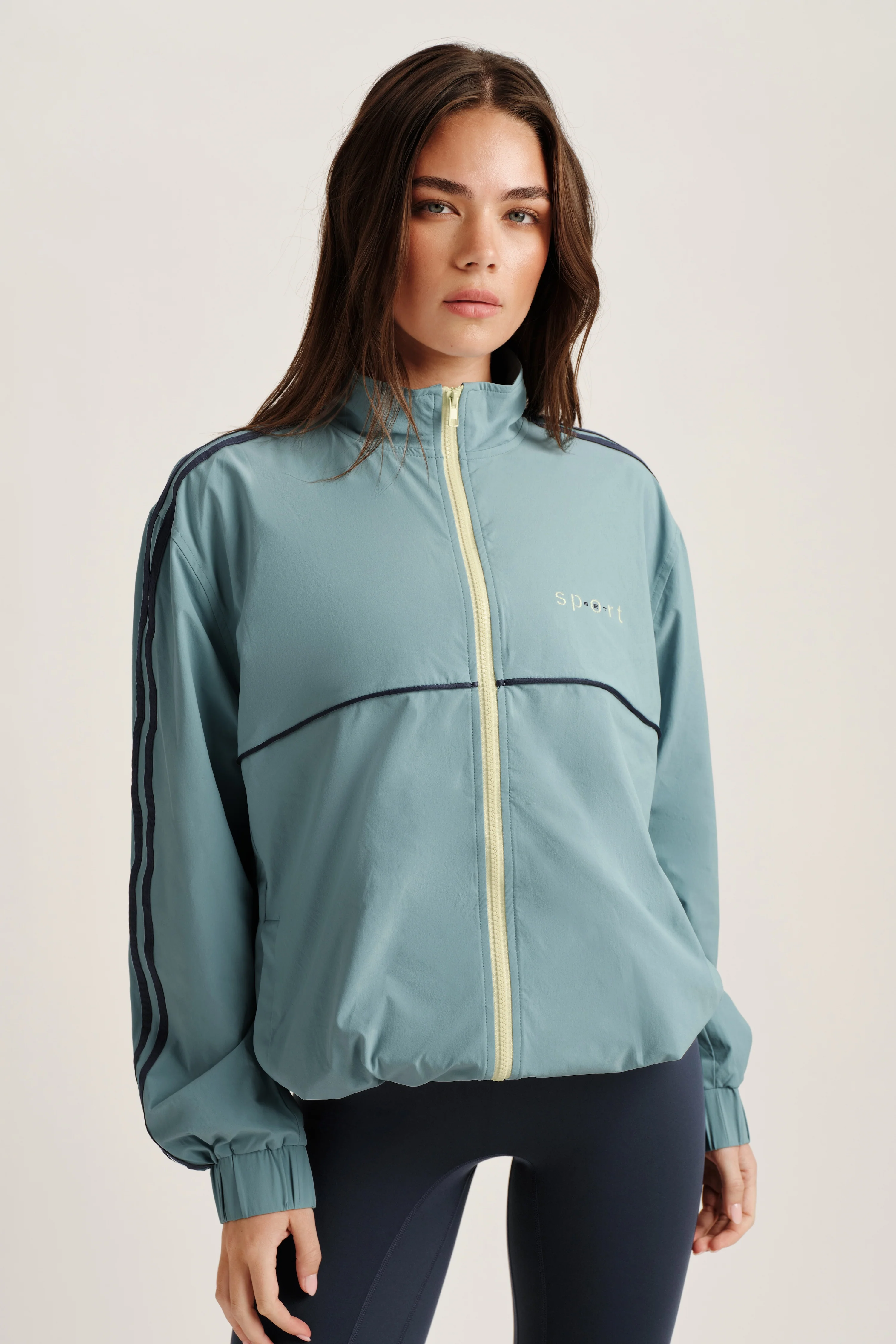 NYLON TRACK SEAM ZIP UP - WASHED - Image 2