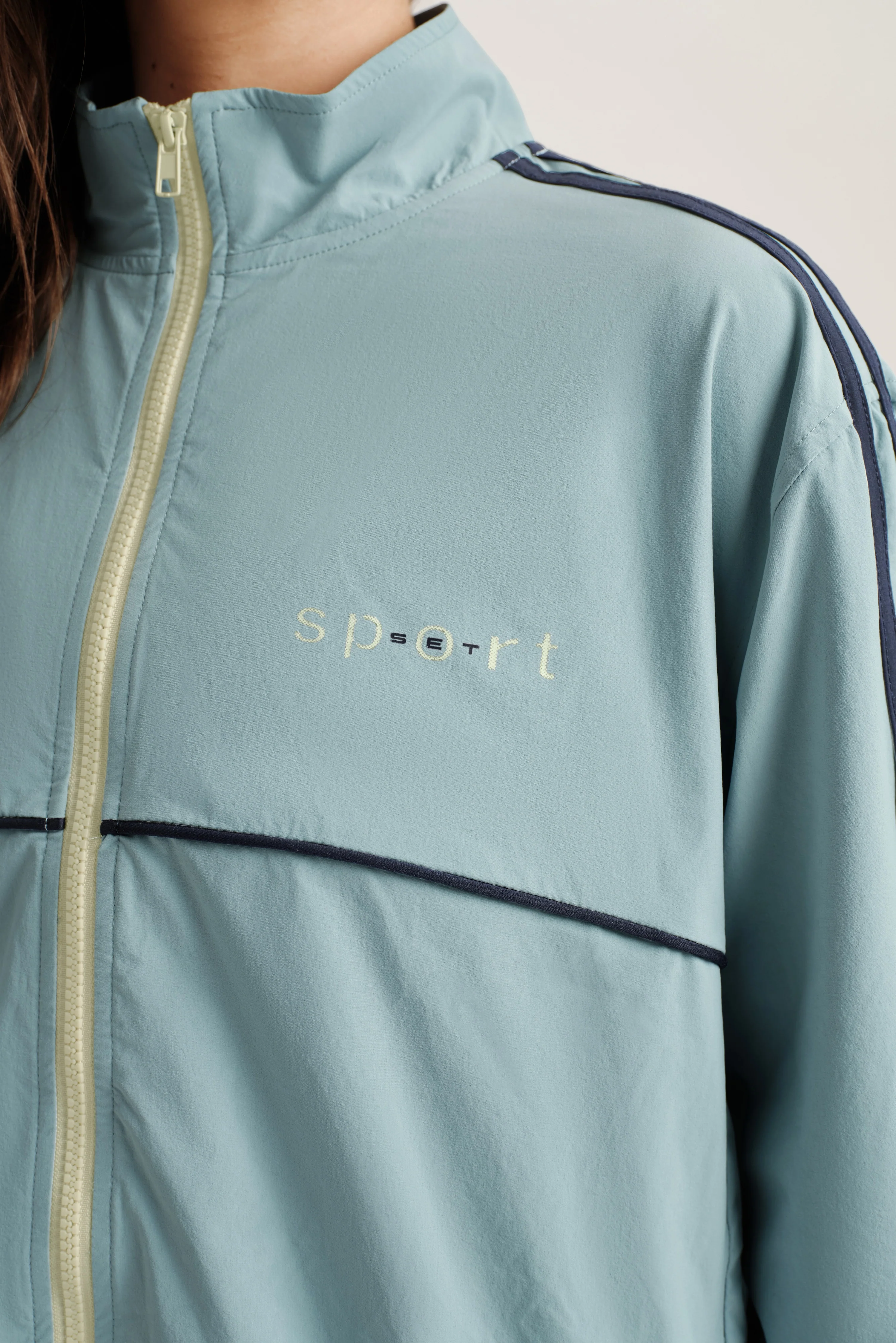 NYLON TRACK SEAM ZIP UP - WASHED - Image 5
