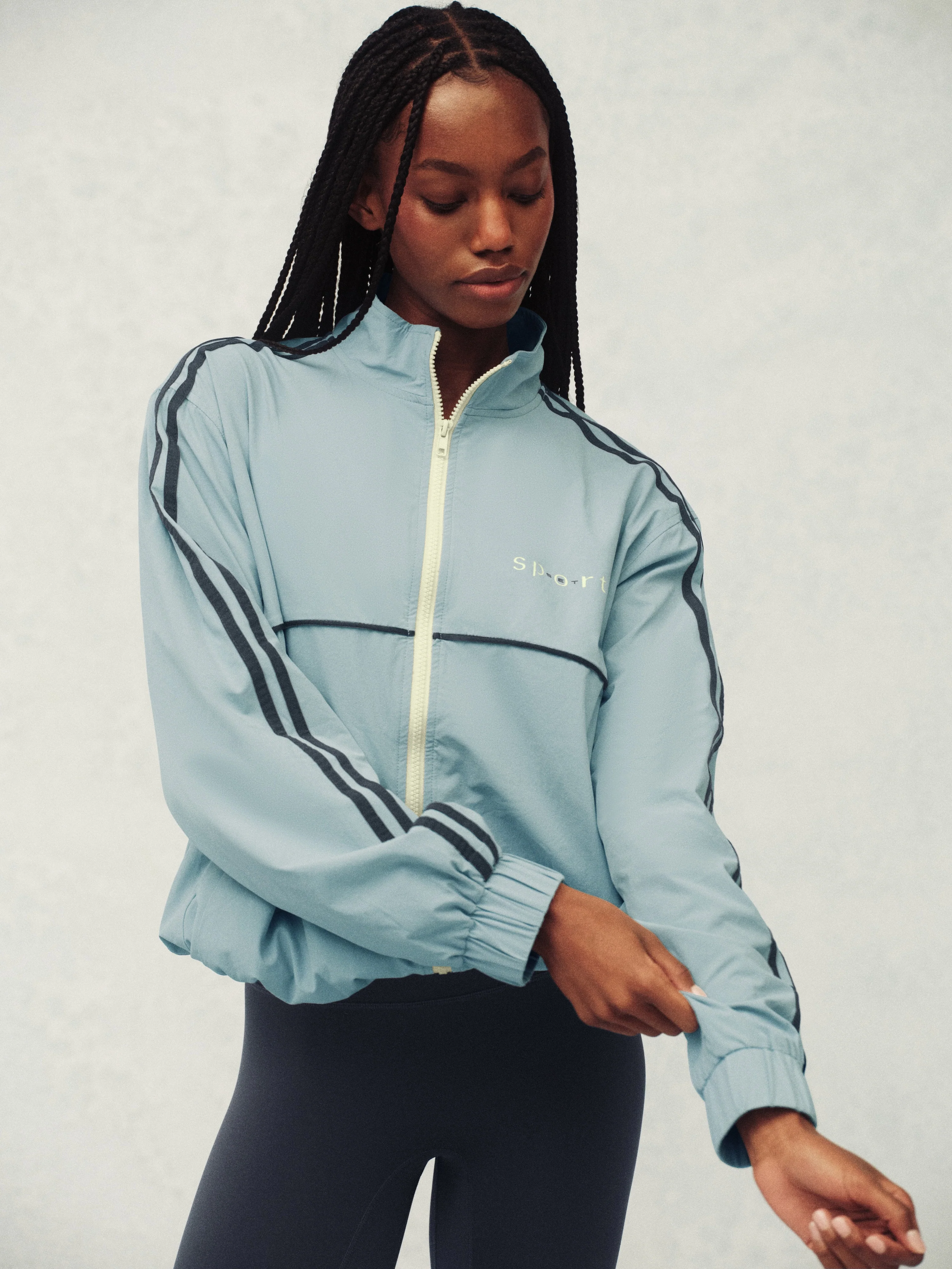 NYLON TRACK SEAM ZIP UP - WASHED - Image 7