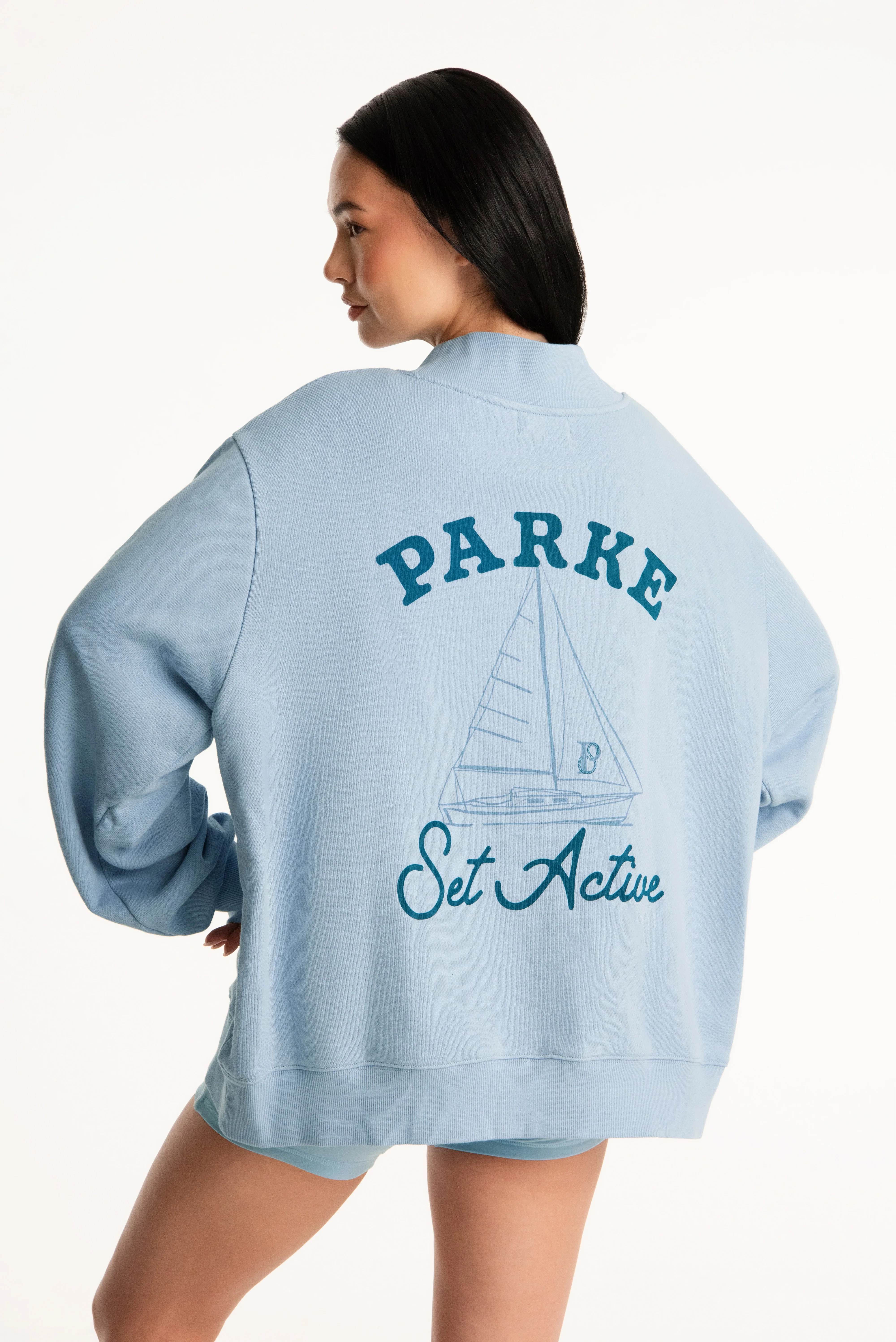 SET X PARKE SAIL GRAPHIC MOCKNECK - OVERCAST - Image 3