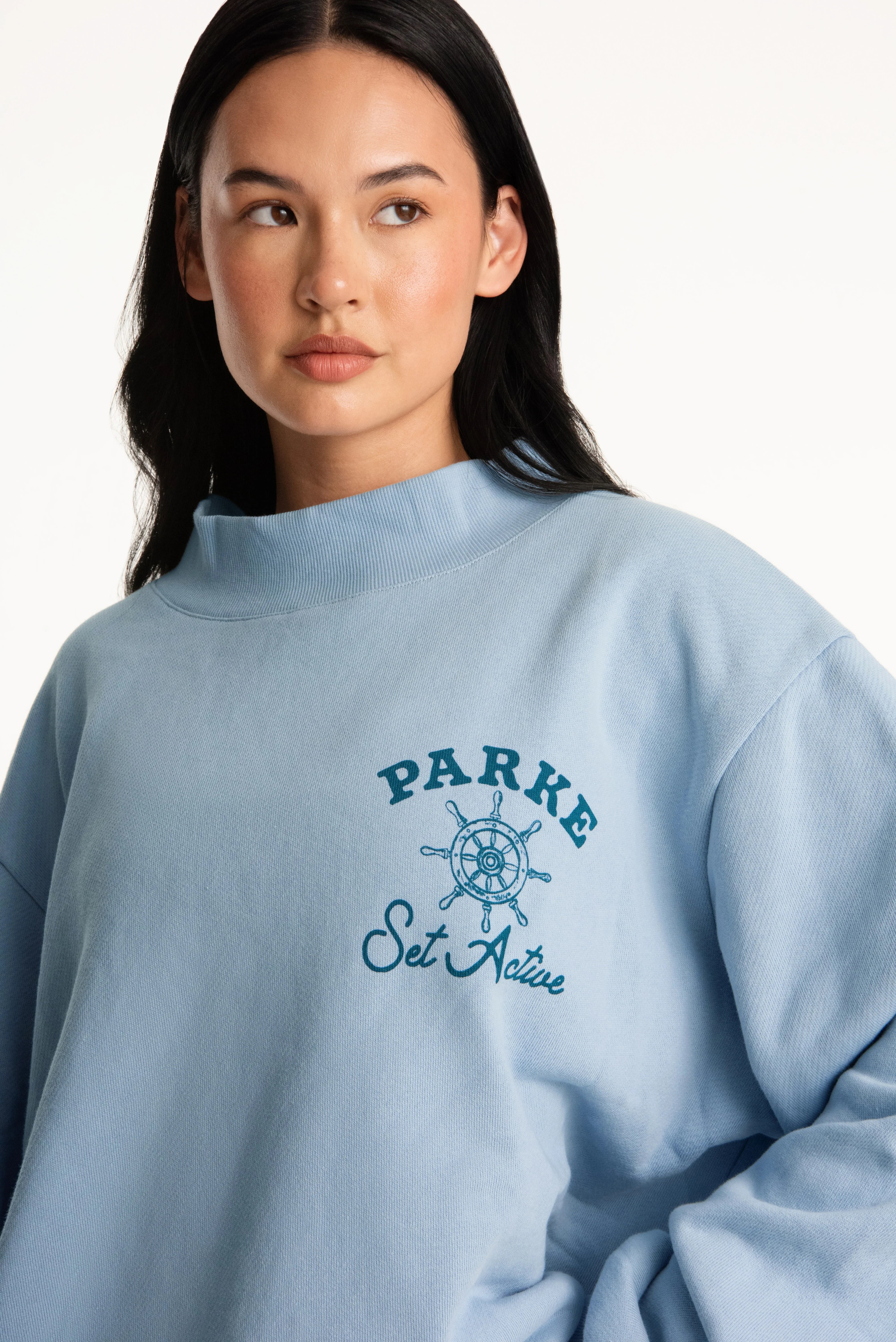 SET X PARKE SAIL GRAPHIC MOCKNECK - OVERCAST - Image 6
