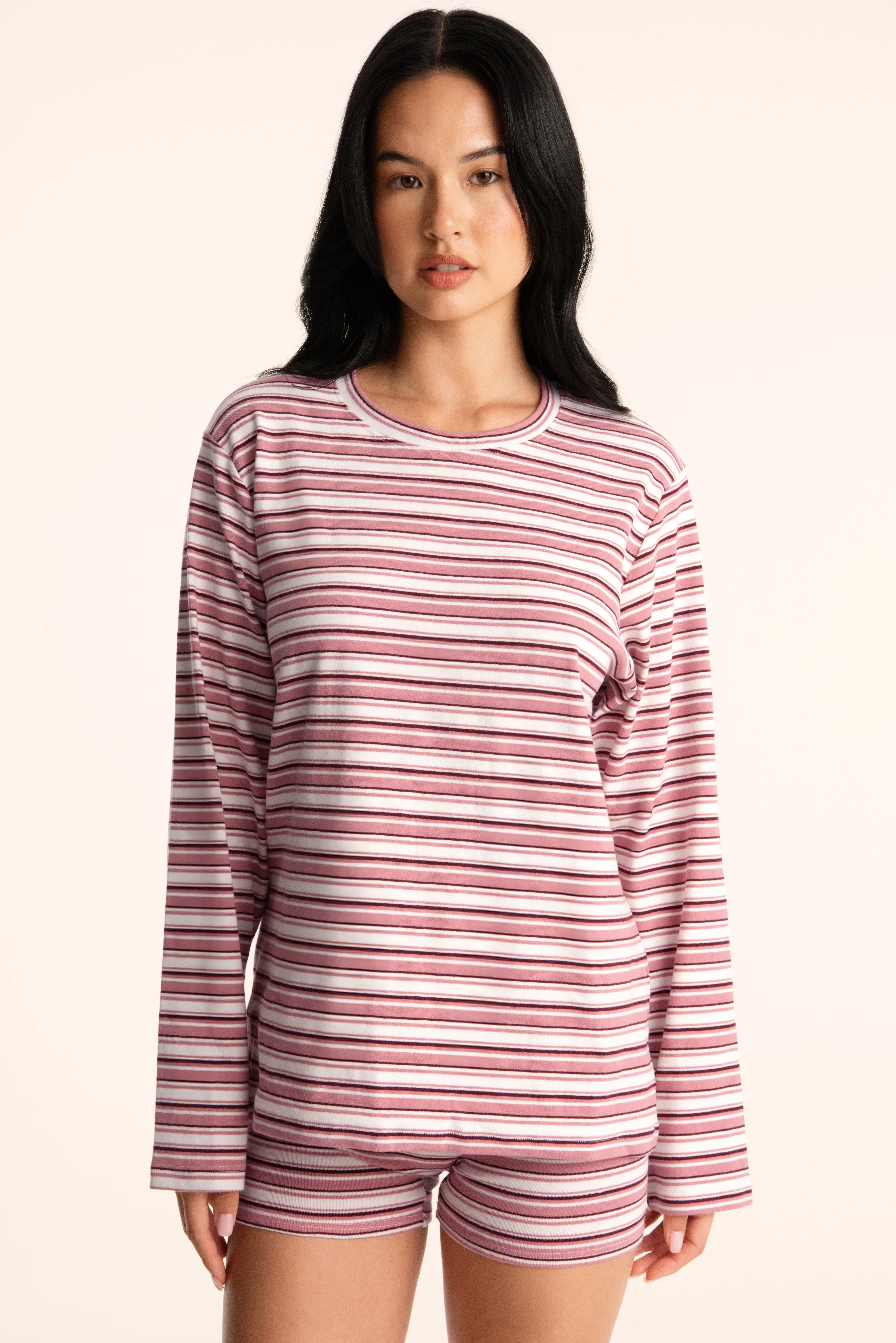 STRIPE JERSEY STRIPE PARKE OVERSIZED LONG SLEEVE - NEAPOLITAN